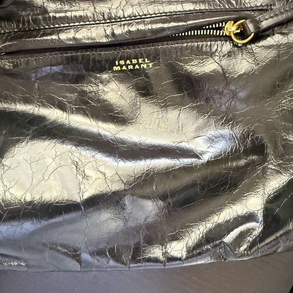 Isabel Marant Croco Shiny Black Crossbody Bag - Picture 8 of 10